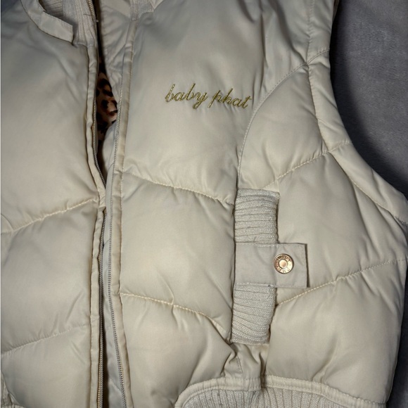 Baby phat Y2K white puffer vest with gold details - Picture 3 of 5